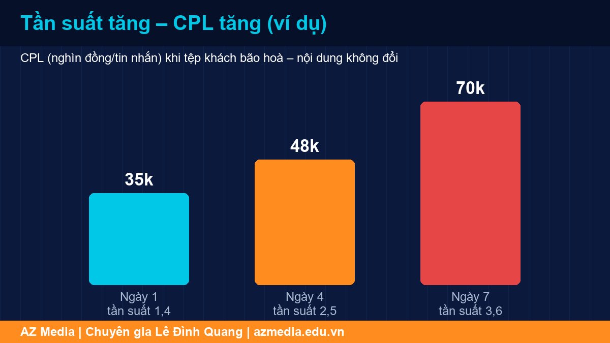 Tần suất quảng cáo Facebook trên 3 làm CPL tăng